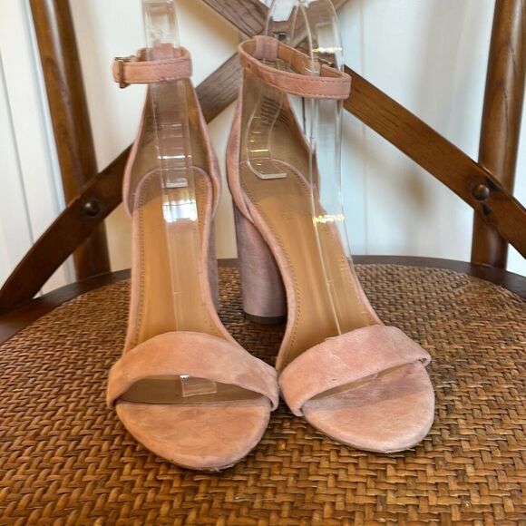 J.Crew light pink suede rounded block heel sandals size 6 - Picture 4 of 9
